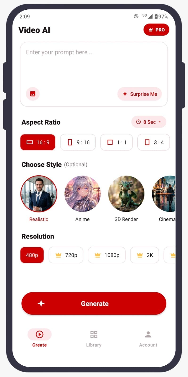 Vidora app screen